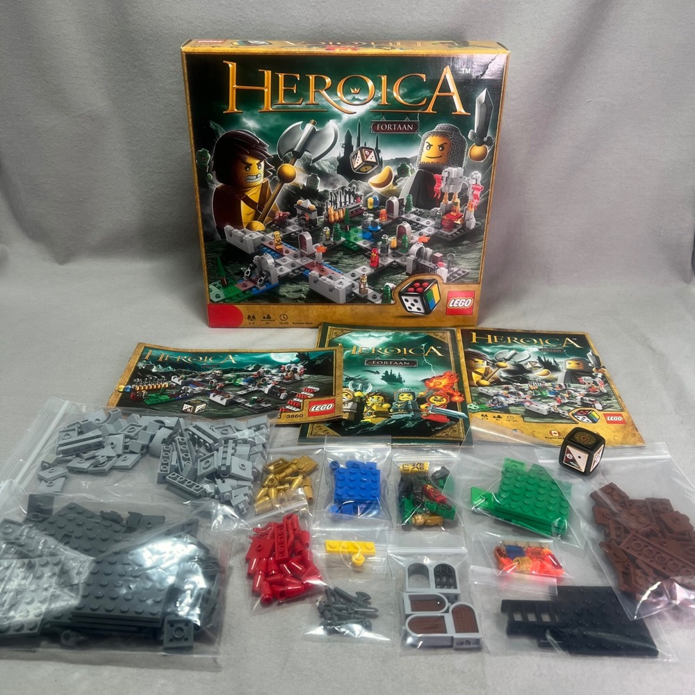 LEGO Games 3860 Heroica Castle Fortaan Board Game 100% Complete Sorted Bagged